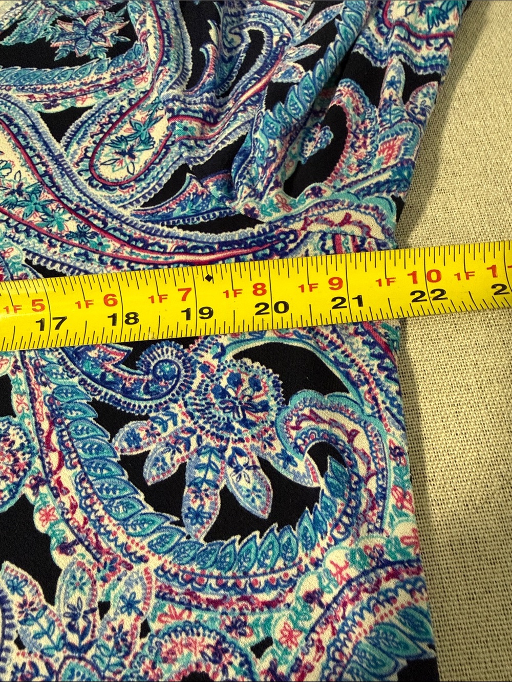 Roz & Ali Navy Paisley Scoop Neck Tunic with Blue & Purple Accents SZL - Picture 9 of 14